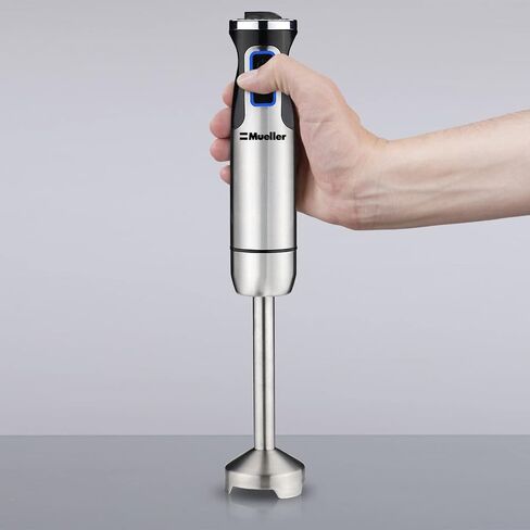 Mueller Ultra-Stick 500 Watt 9-Speed Immersion Multi-Purpose Hand Blender Heavy Duty Copper Motor Brushed 304 Stainless Steel With Whisk, Milk Frother Attachments in Saudi Arabia