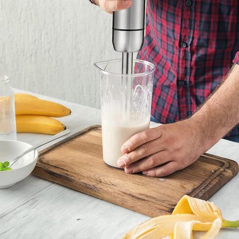 Mueller Ultra-Stick 500 Watt 9-Speed Immersion Multi-Purpose Hand Blender Heavy Duty Copper Motor Brushed 304 Stainless Steel With Whisk, Milk Frother Attachments in Saudi Arabia