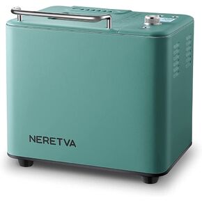 Neretva 20-IN-1 Bread Maker, Dual Heater 2LB Bread Machine BPA-Free Material & Nonstick Ceramic Pan Compact Bread Maker Machines with Gluten Free White Wheat Rye French Pizza Breadmaker Recipe- Green