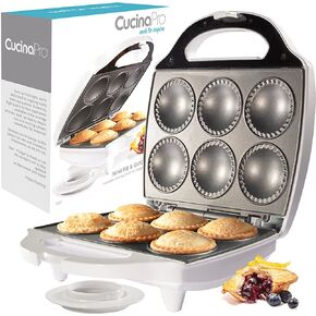 Mini Pie and Quiche Maker for Mother's Day Baking - Nonstick Baker Cooks 6 Small Quiches or Pies in Minutes- Dough Cutting Circle Easy Dough Measurement- Better than Pie Tins, Pans, Desserts Cooking in Saudi Arabia