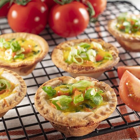 Mini Pie and Quiche Maker for Mother's Day Baking - Nonstick Baker Cooks 6 Small Quiches or Pies in Minutes- Dough Cutting Circle Easy Dough Measurement- Better than Pie Tins, Pans, Desserts Cooking in Saudi Arabia