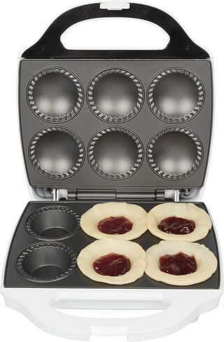Mini Pie and Quiche Maker for Mother's Day Baking - Nonstick Baker Cooks 6 Small Quiches or Pies in Minutes- Dough Cutting Circle Easy Dough Measurement- Better than Pie Tins, Pans, Desserts Cooking in Saudi Arabia