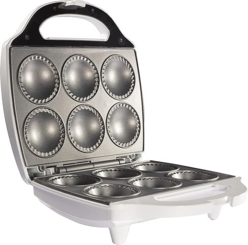 Mini Pie and Quiche Maker for Mother's Day Baking - Nonstick Baker Cooks 6 Small Quiches or Pies in Minutes- Dough Cutting Circle Easy Dough Measurement- Better than Pie Tins, Pans, Desserts Cooking in Saudi Arabia