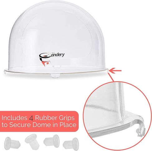 غطاء ماكينة الحلوى القطنية التجارية من كاندي - غطاء رأس بقبة بلاستيكية شفافة مع مقابض مطاطية - درع أدوات صنع غزل البنات - 20.5× القطر العالمي in Kuwait
