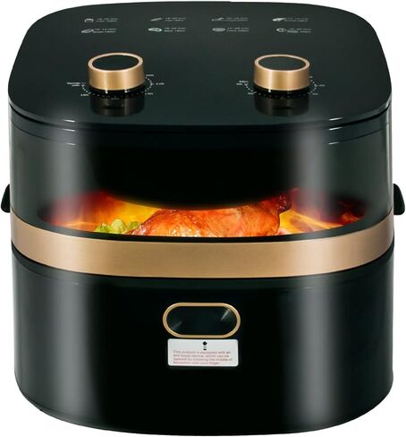 KoKoBin 6.8-Quart Air Fryer Oven,perspective window,Adjustable Temperature Control 0℉ to 400℉,Nonstick Basket, 1200W in Saudi Arabia