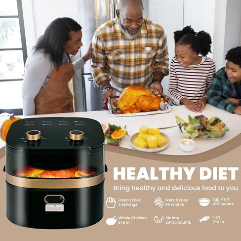 KoKoBin 6.8-Quart Air Fryer Oven,perspective window,Adjustable Temperature Control 0℉ to 400℉,Nonstick Basket, 1200W in Saudi Arabia