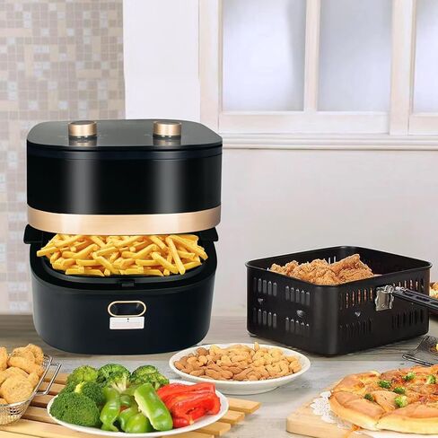 KoKoBin 6.8-Quart Air Fryer Oven,perspective window,Adjustable Temperature Control 0℉ to 400℉,Nonstick Basket, 1200W in Saudi Arabia