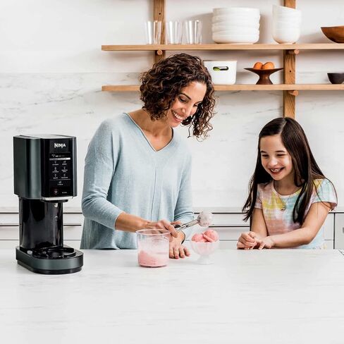 Ninja CN301CO CREAMi Ice Cream Maker, for Gelato, Mix-ins, Milkshakes, Sorbet, Smoothie Bowls & More, 7 One-Touch Programs, with (3) Pint Containers & Lids, Compact Size, Perfect for Kids, Black (Renewed) in Saudi Arabia