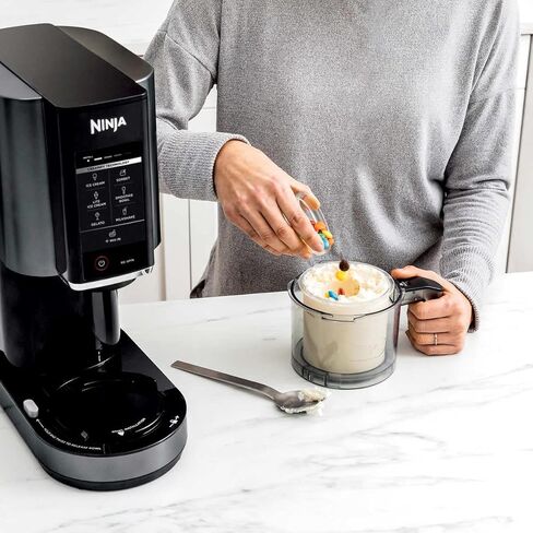 Ninja CN301CO CREAMi Ice Cream Maker, for Gelato, Mix-ins, Milkshakes, Sorbet, Smoothie Bowls & More, 7 One-Touch Programs, with (3) Pint Containers & Lids, Compact Size, Perfect for Kids, Black (Renewed) in Saudi Arabia