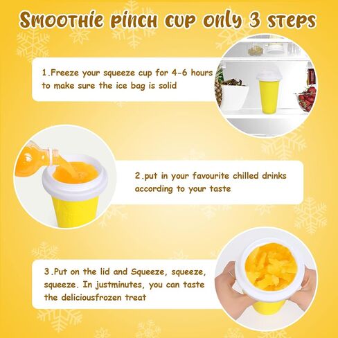 Slushie Maker Cup - TIK TOK Quick Frozen Magic Cup, Double Layers Slushie Cup, DIY Homemade Squeeze Icy Cup, Fasting Cooling Make And Serve Slushy Cup For Milk Shake, Smoothies, Slushies - Blue in Saudi Arabia