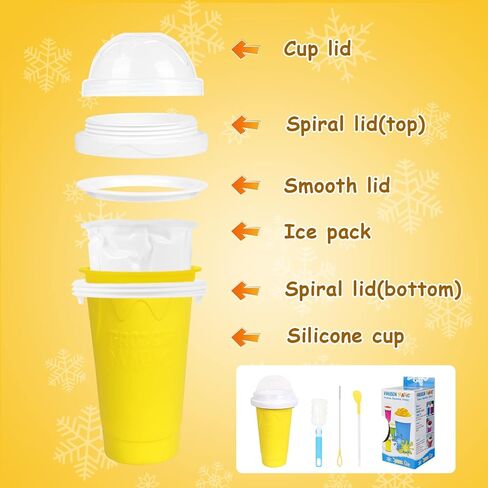 Slushie Maker Cup - TIK TOK Quick Frozen Magic Cup, Double Layers Slushie Cup, DIY Homemade Squeeze Icy Cup, Fasting Cooling Make And Serve Slushy Cup For Milk Shake, Smoothies, Slushies - Blue in Saudi Arabia
