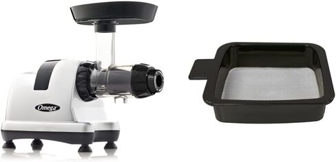 عصارة أوميغا MM900HDS، عصارة مضغ بالضغط البارد للكرفس مع قرص قابل للتعديل، 200 واط، فضي in Kuwait