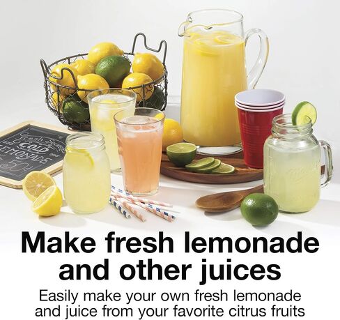 Proctor Silex Alex's Lemonade Stand Electric Citrus Juicer Machine and Squeezer, for Lemons, Limes and Oranges, 34 oz, Yellow (66331) in Saudi Arabia
