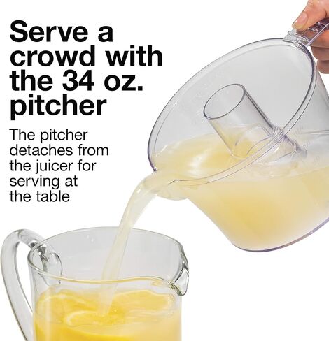 Proctor Silex Alex's Lemonade Stand Electric Citrus Juicer Machine and Squeezer, for Lemons, Limes and Oranges, 34 oz, Yellow (66331) in Saudi Arabia