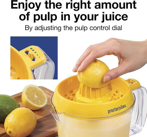 Proctor Silex Alex's Lemonade Stand Electric Citrus Juicer Machine and Squeezer, for Lemons, Limes and Oranges, 34 oz, Yellow (66331) in Saudi Arabia