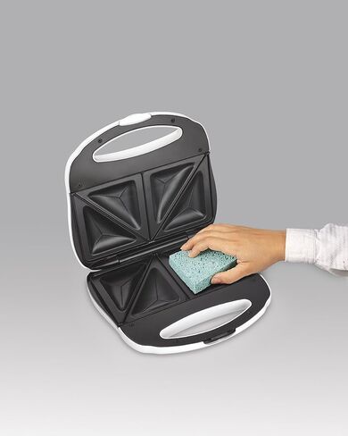 Proctor Silex Deluxe Hot Sandwich Maker with Easy-Clean Durable Nonstick Ceramic Plates, Fits up to 2 Grilled Cheese, Ruebens, Tortas or Subs, Stainless Steel (25415PS) in Saudi Arabia