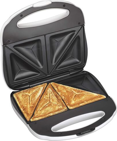 Proctor Silex Deluxe Hot Sandwich Maker with Easy-Clean Durable Nonstick Ceramic Plates, Fits up to 2 Grilled Cheese, Ruebens, Tortas or Subs, Stainless Steel (25415PS) in Saudi Arabia