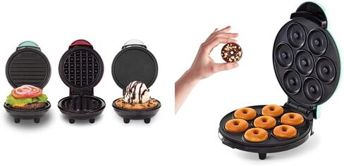 DASH Mini Maker Waffle Maker + Griddle, 2-Pack Griddle + Waffle Iron - Aqua in Saudi Arabia