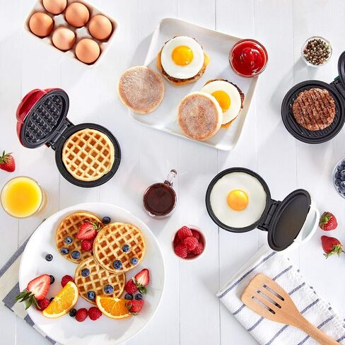DASH Mini Maker Waffle Maker + Griddle, 2-Pack Griddle + Waffle Iron - Aqua in Saudi Arabia