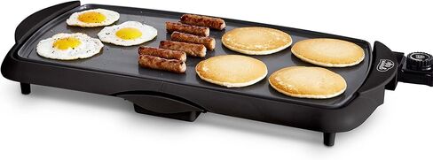 GreenLife 20" Electric Griddle, Extra Large Surface for Pancakes Eggs Fajitas, Healthy Ceramic Nonstick Coating, Stay Cool Handles, Removable Drip Tray, Temperature Control, PFAS-Free, Black in Saudi Arabia
