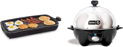 DASH Deluxe Everyday Electric Griddle with Dishwasher Safe Removable Nonstick Cooking Plate & Express 8" Waffle Maker for Waffles, Paninis, Hash Browns + other Breakfast, Lunch in Kuwait