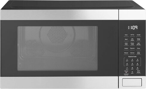 GE 3-in-1 Countertop Microwave Oven | Complete With Air Fryer, Broiler & Convection Mode | 1.0 Cubic Feet Capacity, 1,050 Watts | Kitchen Essentials for the Countertop or Dorm Room | Stainless Steel in Saudi Arabia