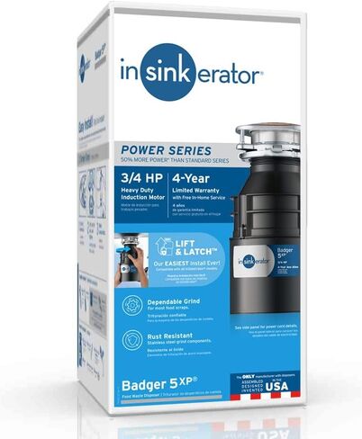 جهاز التخلص من القمامة InSinkErator باستخدام سلك، Badger 5XP، سلسلة الطاقة، 3/4 HP تغذية مستمرة in Kuwait