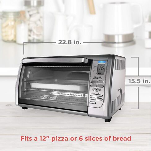 Black+Decker Countertop Convection Toaster Oven, Stainless Steel in Saudi Arabia