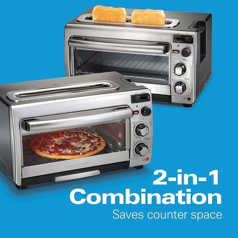Hamilton Beach 2-in-1 Countertop Oven and Long Slot Toaster, Stainless Steel, 60 Minute Timer and Automatic Shut Off (31156) in Saudi Arabia