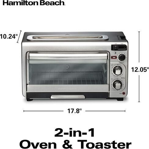 Hamilton Beach 2-in-1 Countertop Oven and Long Slot Toaster, Stainless Steel, 60 Minute Timer and Automatic Shut Off (31156) in Saudi Arabia
