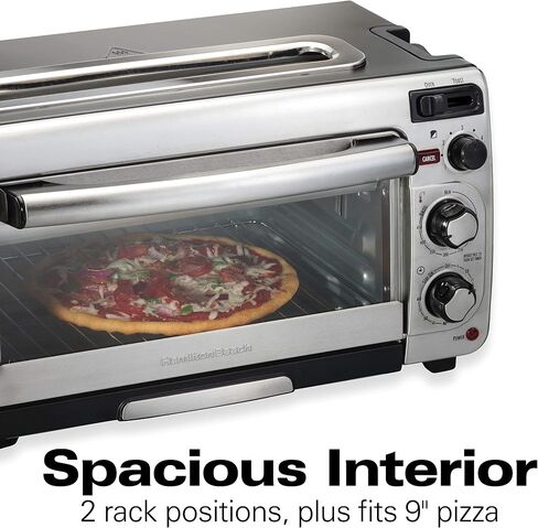 Hamilton Beach 2-in-1 Countertop Oven and Long Slot Toaster, Stainless Steel, 60 Minute Timer and Automatic Shut Off (31156) in Saudi Arabia