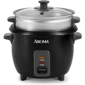 Aroma Housewares ARC-363-1NGB 3 Uncooked/6 Cups Cooked Rice Cooker, Steamer, Multicooker, 2-6 cups, Black