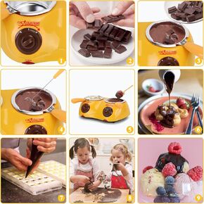 Chocolate Melting Pot Electric Chocolate Fondue Mini Fondue Candy Maker with Double Melting Pot for Milk Chocolate,Cheese,Butter,Candy