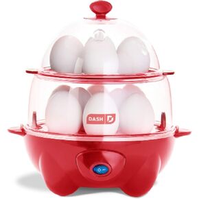 Dash Deluxe Egg Cooker, 12 Hard Boiled Eggs, Black | Electric Double Decker Egg Poacher, Steamer & Omelette Maker Machine, Soft or Poached Eggs, Auto Shut-Off, BPA-Free in Saudi Arabia