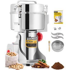 CGOLDENWALL 700g Electric Grain Grinder Mill Safety Upgraded 2400W High-speed Spice Herb Grinder Commercial Superfine Grinding Machine Dry Cereals Pulverizer CE 110V (700g Swing Type) in Saudi Arabia