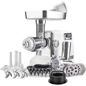 STX International Turboforce 3000 Series 5-in-1 Electric Meat Grinder | 3000W Max | 3-Speed | Size #12 | 5 Grinding Plates | 3 Stainless Steel Blades | Sausage Stuffer | Kubbe Maker & More Included in Saudi Arabia