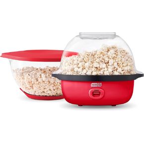 DASH SmartStore™ Stirring Popcorn Maker, 3QT Hot Oil Electric Popcorn Machine with Clear Bowl, 12 Cups - Aqua in Kuwait