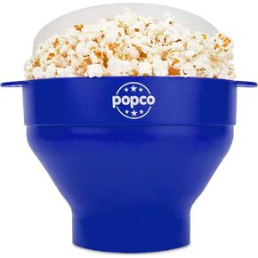 The Original Popco Silicone Microwave Popcorn Popper with Handles, Silicone Popcorn Maker, Collapsible Popcorn Bowls Bpa Free and Dishwasher Safe - 15 Colors Available (AQUA) in Kuwait