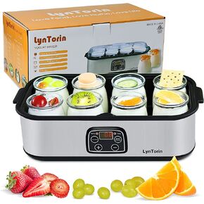 لينتورين ماكينة صنع الزبادي الرقمية الاوتوماتيكية مع تحكم في درجة الحرارة والوقت قابلة للتعديل، ماكينة صنع الجبن من الستانلس ستيل مع شاشة LCD in Kuwait