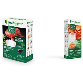 FoodSaver Precut Vacuum Sealer Bags for Airtight Food Storage and Sous Vide Cooking, BPA-Free, 1 Quart, 44 Count in Saudi Arabia