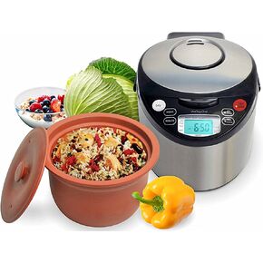 VitaClay Smart Organic Clay Pot Multi Cooker - Toxin Free Clay Rice Cooker, Delay Start Slow Cooker, Stew Cooker, Electric Soup Pot, Yogurt Maker, with Natural Earthen Clay Crock, 8 Cup / 4.2-Quart in Saudi Arabia
