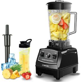CRANDDI Professional Blenders with Timer for Kitchen, 1500W, 70oz Commercial Blenders for Shakes and Smoothies, Easy to Clean, YL-011 Black in Saudi Arabia