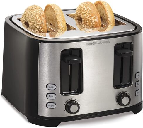 Hamilton Beach 2 Slice Extra Wide Slot Toaster with Bagel & Defrost Settings, Shade Selector, Toast Boost, Auto Shutoff, Black & Stainless Steel (22633) in Kuwait
