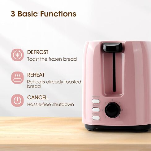 iSiLER 2 Slice Toaster, 1.3 Inches Wide Slot Bagel Toaster with 7 Shade Settings and Double Side Baking, Compact Bread Toaster with Removable Crumb Tray, Defrost Cancel Function Black in Saudi Arabia