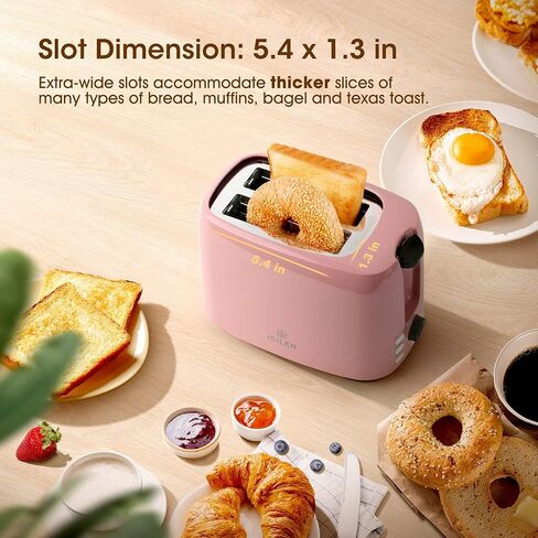 iSiLER 2 Slice Toaster, 1.3 Inches Wide Slot Bagel Toaster with 7 Shade Settings and Double Side Baking, Compact Bread Toaster with Removable Crumb Tray, Defrost Cancel Function Black in Saudi Arabia