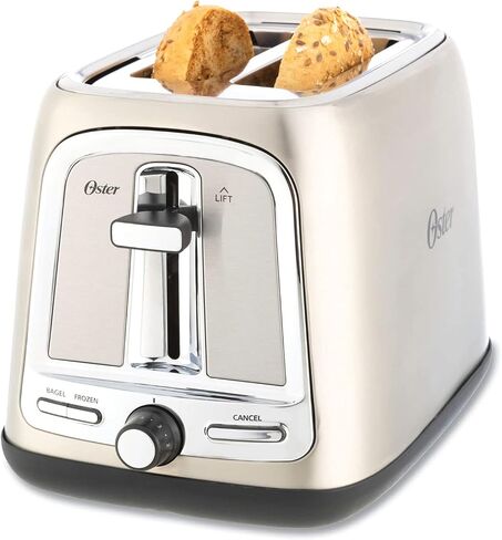 Oster 2-Slice Toaster with Advanced Toast Technology, Bagel Toaster for All Bread Types, Stainless Steel in Kuwait