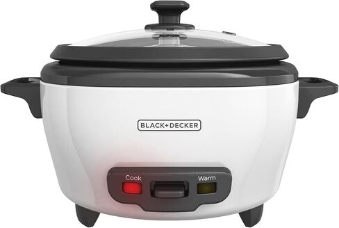 BLACK+DECKER 3-Cup Rice Cooker, RC503, 1.5-cup Uncooked Rice, Steaming Basket, Removable Non-Stick Bowl, One Touch in Saudi Arabia
