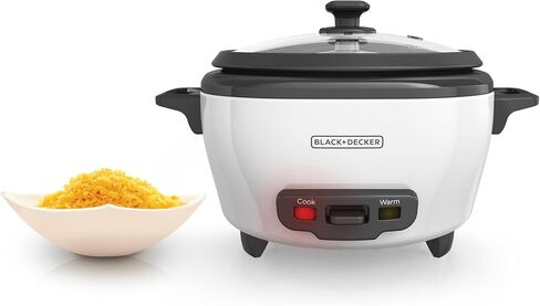 BLACK+DECKER 3-Cup Rice Cooker, RC503, 1.5-cup Uncooked Rice, Steaming Basket, Removable Non-Stick Bowl, One Touch in Saudi Arabia