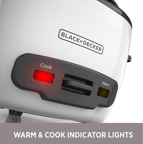 BLACK+DECKER 3-Cup Rice Cooker, RC503, 1.5-cup Uncooked Rice, Steaming Basket, Removable Non-Stick Bowl, One Touch in Saudi Arabia