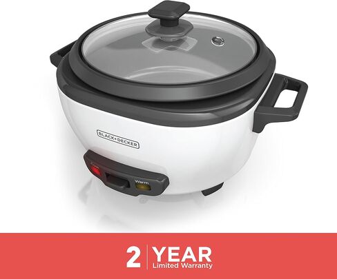 BLACK+DECKER 3-Cup Rice Cooker, RC503, 1.5-cup Uncooked Rice, Steaming Basket, Removable Non-Stick Bowl, One Touch in Saudi Arabia